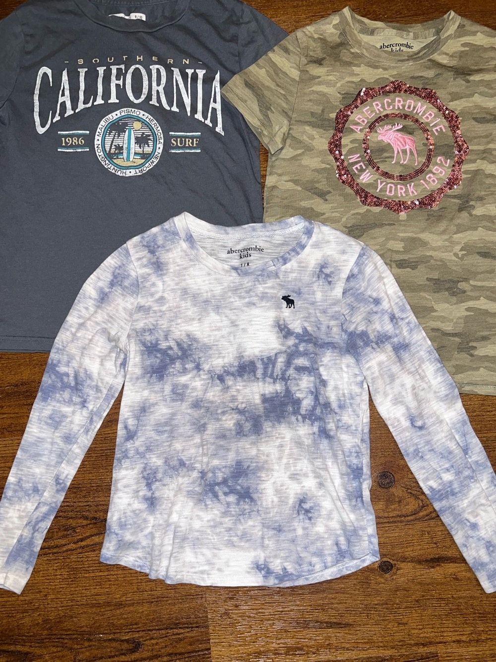 Abercrombie Kids Y2K Short Sleeve Shirt and Long Sleeve Bundle Size 7/8-9/10 - Picture 3 of 8